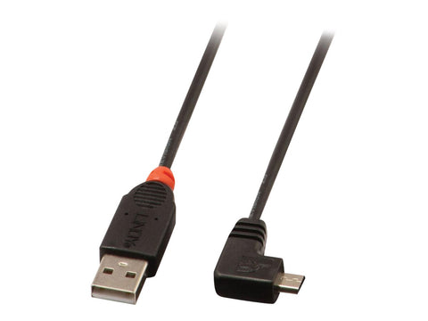 LINDY USB 2.0 Type A/Micro-B 90 1m Mini-B plug right angled
