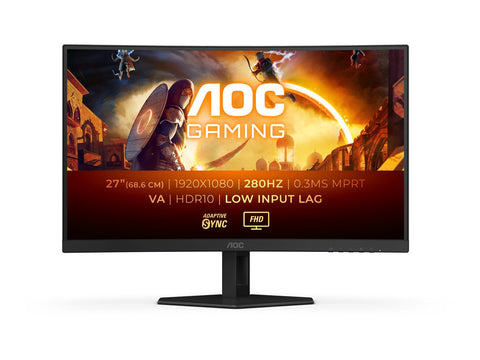 AOC C27G4ZXE 27p FHD Curved Gaming Monitor 1920x1080 280Hz 1ms HDR10 FreeSync Premium HDMI DisplayPort black