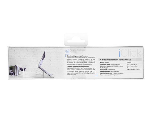 TNB iClick Support Notebook Aluminium Light And Resistant Stand Foldable Easy To Transport Transport Cover Adjustable