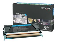 LEXMARK C734,  X734 cartouche de toner cyan capacité standard 6.000 pages pack de 1 retour programme