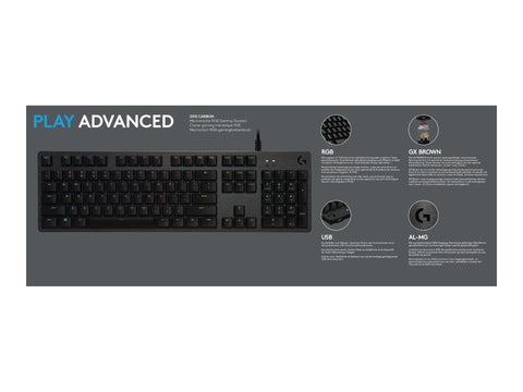 LOGITECH G512 Carbon Lightsync RGB Mechanical Gaming Keyboard with GX Brown switches Carbon FRA Central
