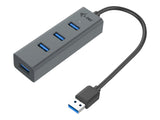 I-TEC USB 3.0 Metal HUB 4 port without power adapter ideal for Notebook Ultrabook Tablet PC supports Win und Mac OS