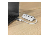 TNB Hub 4 Ports USB 2.0 Selfpowered Compatible Pc/Mac Aluminium Finish