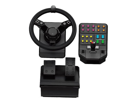 LOGITECH Heavy Equipment G-Series wheel and pedals set wired for PC