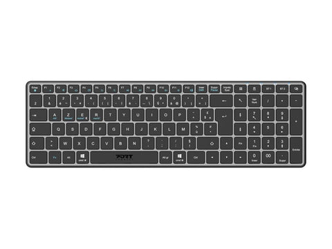 PORT DESIGNS Pack Keyboard Compact + Mouse Expert Rechargeable Combo BT+RF (FR)