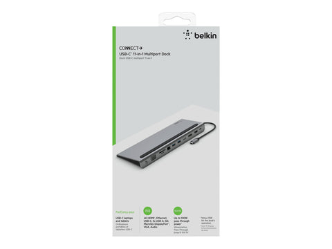 BELKIN Station daccueil USB-C Docking 2 écrans HDMI DP VGA 100W PD