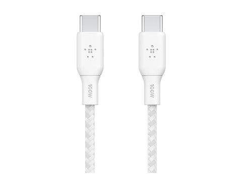 BELKIN 100w USB-C to USB-C Braided Cable 3M White