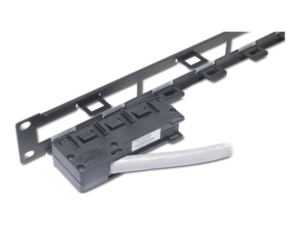 APC Data Distribution 1U Panel Holds 4 each Data Distribution Cables for a Total of 24 Ports