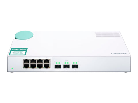 QNAP QSW-308S Eight 1GbE NBASE-T Ports Three 10GbE SFP+ Unmanage Switch