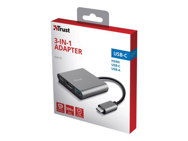 TRUST Adaptateur DALYX USB-C 3 en 1 HDMI USB USB-C