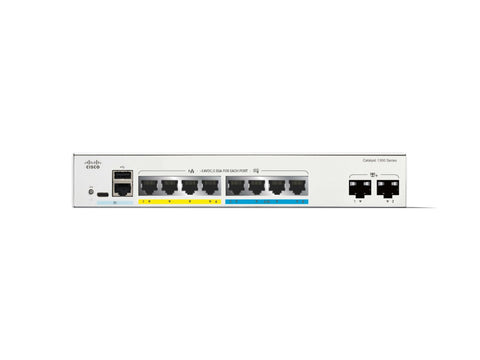 CISCO Catalyst 1300 8-Port Switch / 4-Port 2.5GE + 4-Port 1GE PoE+ with 120W power budget 2 x 10G SFP+ Uplinks
