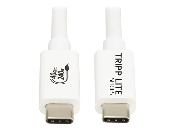 EATON TRIPPLITE series USB4 40Gbps Cable M/M USB-C 8K 60Hz 240W PD Charging White 1m 3.3ft.