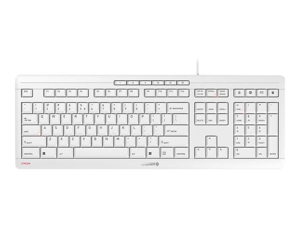 CHERRY Stream Keyboard Clavier 104+10 touches USB gris Layout Qwerty International (EU)