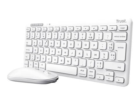 TRUST Pack clavier & souris sans fil LYRA Bluetooth - blanc (FR)