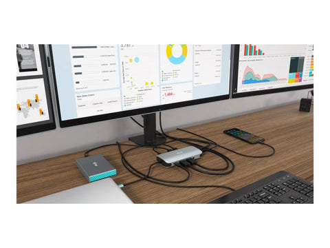 I-TEC USB-C Metal Nano Dock 2xDP 1xHDMI 1xGLAN 1xAudio/Mic 2xUSB 3.1 2xUSB 2.0 1xUSB-C Data 1xUSB-C, sans alimentation fournie