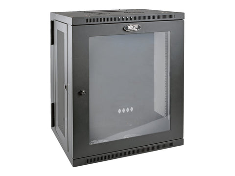 EATON TRIPPLITE SmartRack 15U Low-Profile Switch-Depth Wall-Mount Half-Height Rack Enclosure Clear Acrylic Window