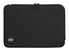 PORT DESIGNS Trendy Cotton Neoprene Laptop Sleeve 13p-14p L-shaped opening for easy access Stretchy cotton neoprene material Black