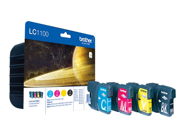 BROTHER LC-1100 cartouche d encre noir et tricolore capacité standard noir: 9.5ml, couleur: 7.5ml noir: 450p, couleur: 325 pages pa