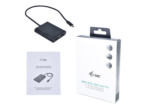 I-TEC USB C to Dual HDMI Port VideoAdapter 2xHDMI Port 4K Ultra HD compatible with Thunderbolt 3