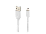 BELKIN BOOST CHARGE USB-A to Lightning Cable Braided 1M White