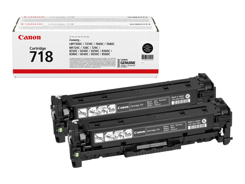 CANON 718 BK toner noir capacité standard 3.400 pages pack de 2