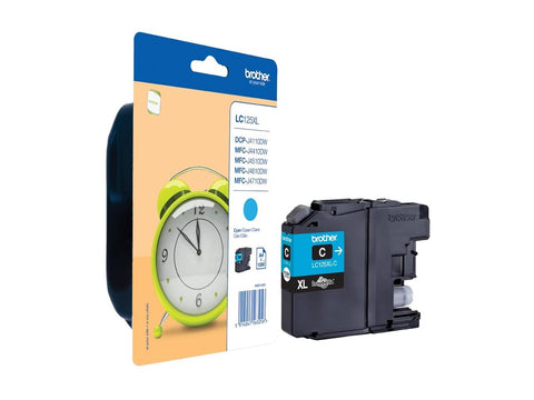BROTHER LC-125XL cartouche dencre cyan haute capacité 1.200 pages 1-pack blister sans alarme