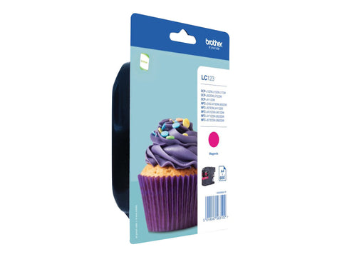BROTHER LC-123 cartouche d encre magenta haute capacité 600 pages 1-pack blister sans alarme