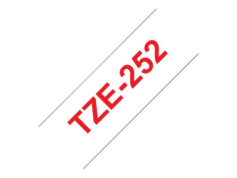 BROTHER P-TOUCH TZE-252 rouge sur blanc 24mm