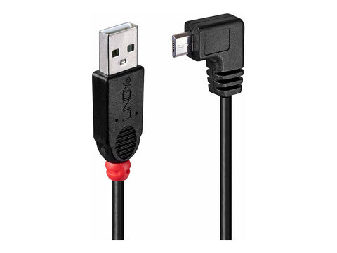 LINDY USB 2.0 Type A/Micro-B 90 0.5m Mini-B plug right angled