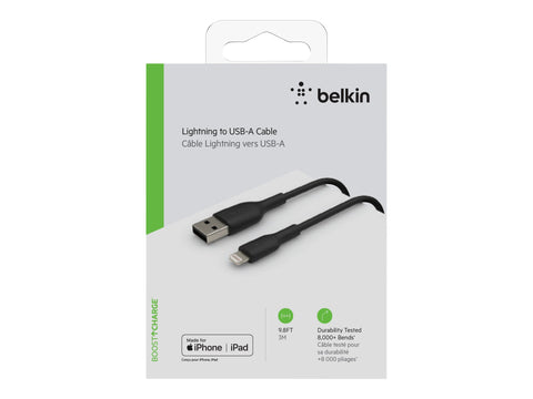 BELKIN BOOST CHARGE USB-A to Lightning Cable PVC 3M Black