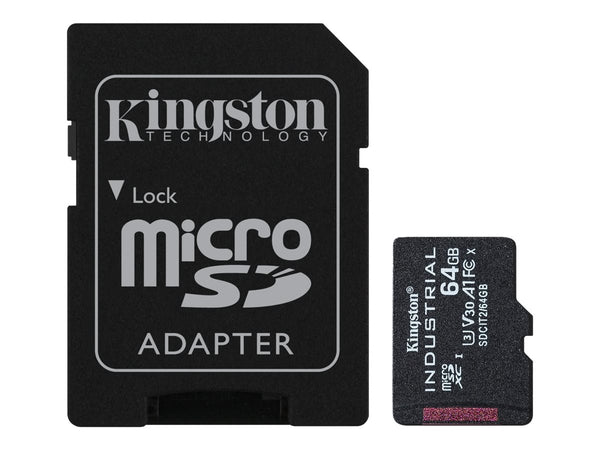 KINGSTON 64Go microSDXC Industrial C10 A1 pSLC Card + SD Adapter