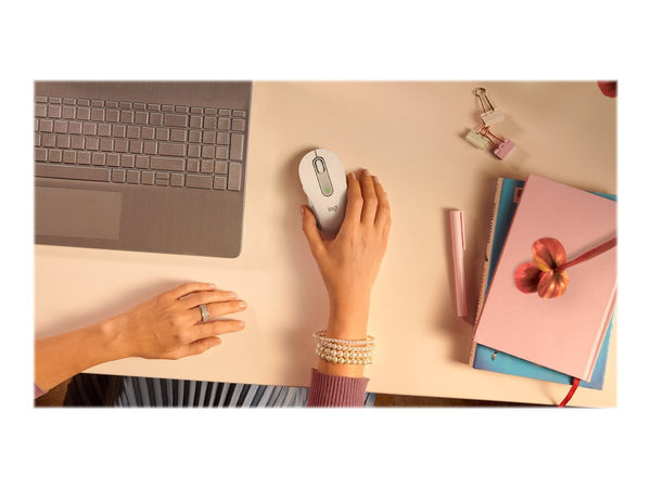 LOGITECH Signature M650 for Business Mouse wireless Bluetooth 2.4 GHz Bolt USB receiver off-white