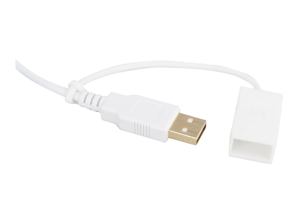 URBAN FACTORY Clavier en ABS et silicone Blanc Connexion filaire USB Touches plates et silencieuses Traitement antimicrobien Nano