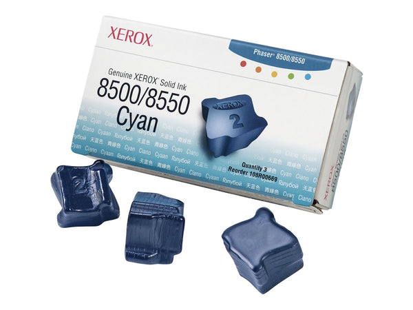 XEROX PHASER 8500. 8550 colorstix cyan capacité standard 3 x 1.000 pages pack de 3
