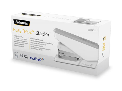 FELLOWES LX840 Half Strip Stapler White