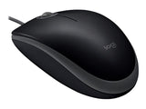 LOGITECH B110 Silent Mouse right and left-handed optical 3 buttons wired USB