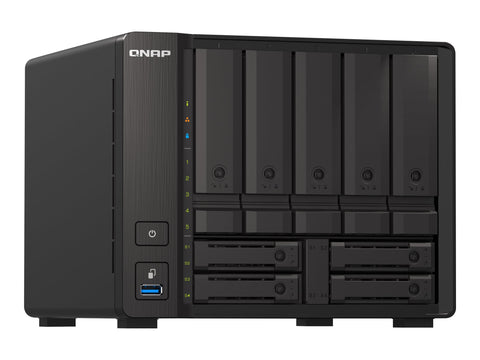 QNAP TS-H973AX-32G 9-bay NAS AMD Ryzen V1500B 32Go DDR4 SODIMM 5x2.5p/3.5p SATA 6Gbps + 2x2.5p U.2 NVMe PCIe Gen3 x4