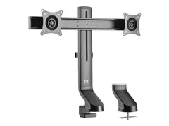 EATON TRIPPLITE Dual-Display Monitor Arm with Desk Clamp and Grommet - Height Adjustable 17p to 27p Monitors