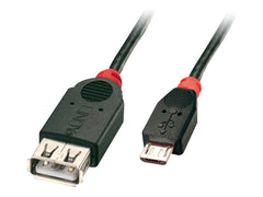 LINDY USB 2.0 Cable Type Micro-B/A OTG 1m Micro-B plug to A coupling