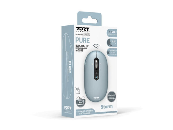 PORT DESIGNS Mouse Rechargeable Bluetooth Pure Mac - Storm