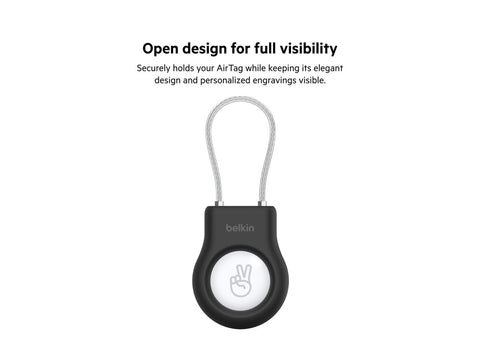 BELKIN Secure Holder with Wire Cable for Airtag Black