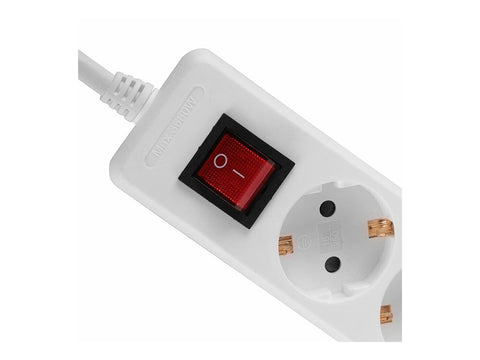 LINDY Mains 6 way gang socket with on/off switch