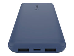 BELKIN Batterie externe 3 ports 10K avec câble USB-A vers USB-C bleu