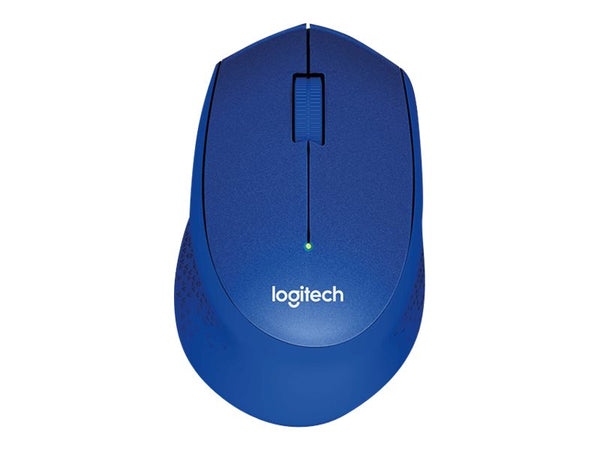 LOGITECH M330 SILENT PLUS Mouse 3 buttons wireless 2.4 GHz USB wireless receiver blue