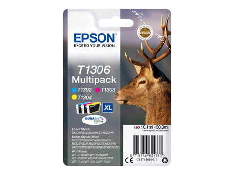 EPSON 1LB T1306 ink cartridge tri-colour extra high capacity 3 x 10.1ml 3-pack blister without alarm - DURABrite Ultra Ink