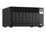 QNAP 8-bay NAS AMD Ryzen Embedded V1500B 2.2GHz 8Go 8xSATA 6Gb/s bays 2xM.2 NVMe PCIe Gen3 SSD slots 2x2.5GbE LAN optional 10GbE