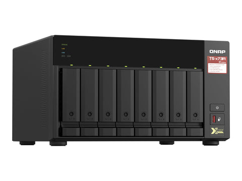 QNAP 8-bay NAS AMD Ryzen Embedded V1500B 2.2GHz 8Go 8xSATA 6Gb/s bays 2xM.2 NVMe PCIe Gen3 SSD slots 2x2.5GbE LAN optional 10GbE