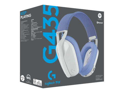 LOGITECH Lightspeed G435 Headset full size Bluetooth / 2.4 GHz radio frequency wireless white Discord Certified