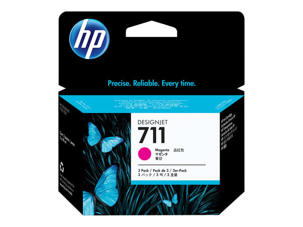 HP 711 original Ink cartridge CZ135A magenta standard capacity 3-pack