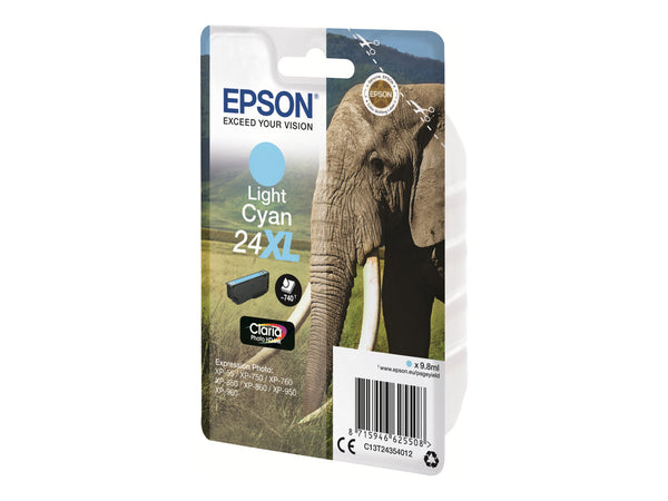 EPSON 5LB 24XL ink cartridge light cyan high capacity 9.8ml 740 pages 1-pack blister without alarm